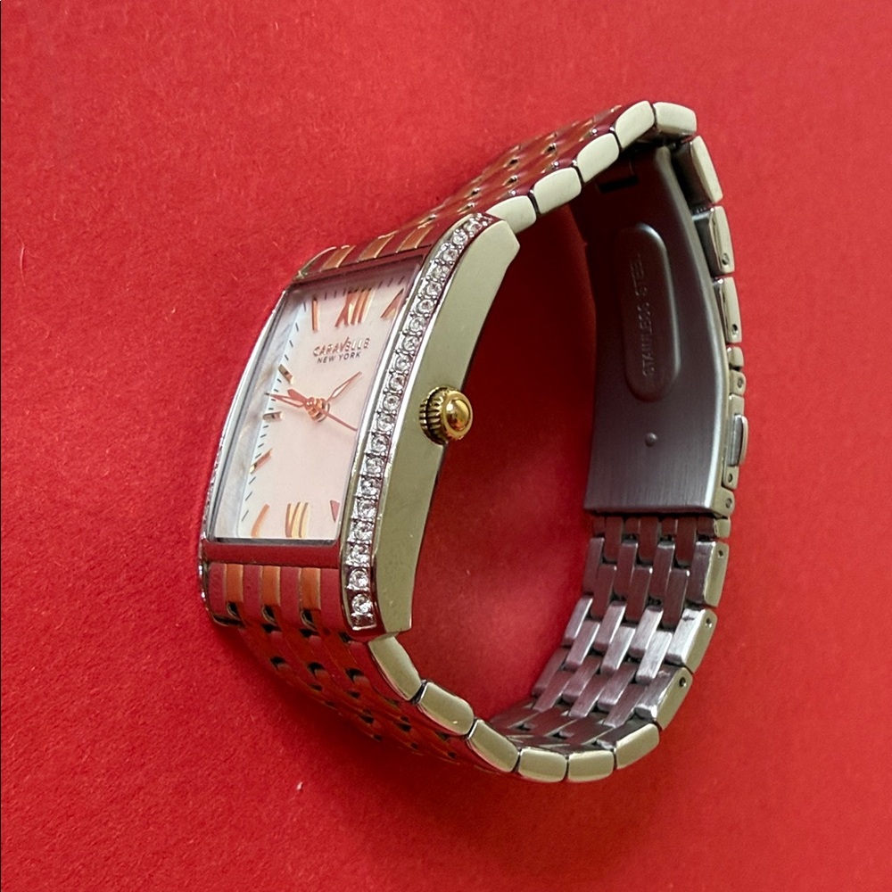 Caravelle New York Two-Tone Crystal Accent Women’s Watch - Gold & Silver - Picture 6 of 7